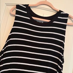 Black and White Striped Sleeveless Dress